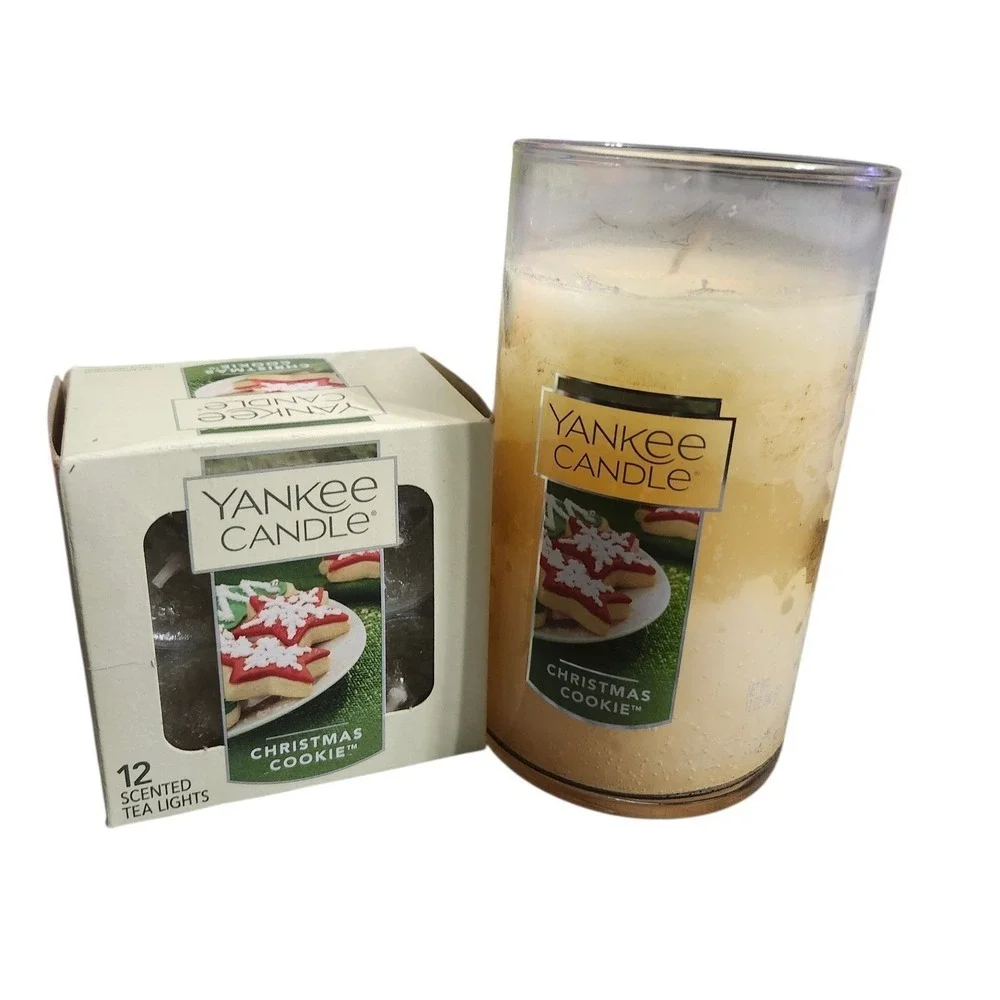 Yankee Candle Christmas‎ Cookie Set 12oz Scented Tumbler and 12 Tea Lights New